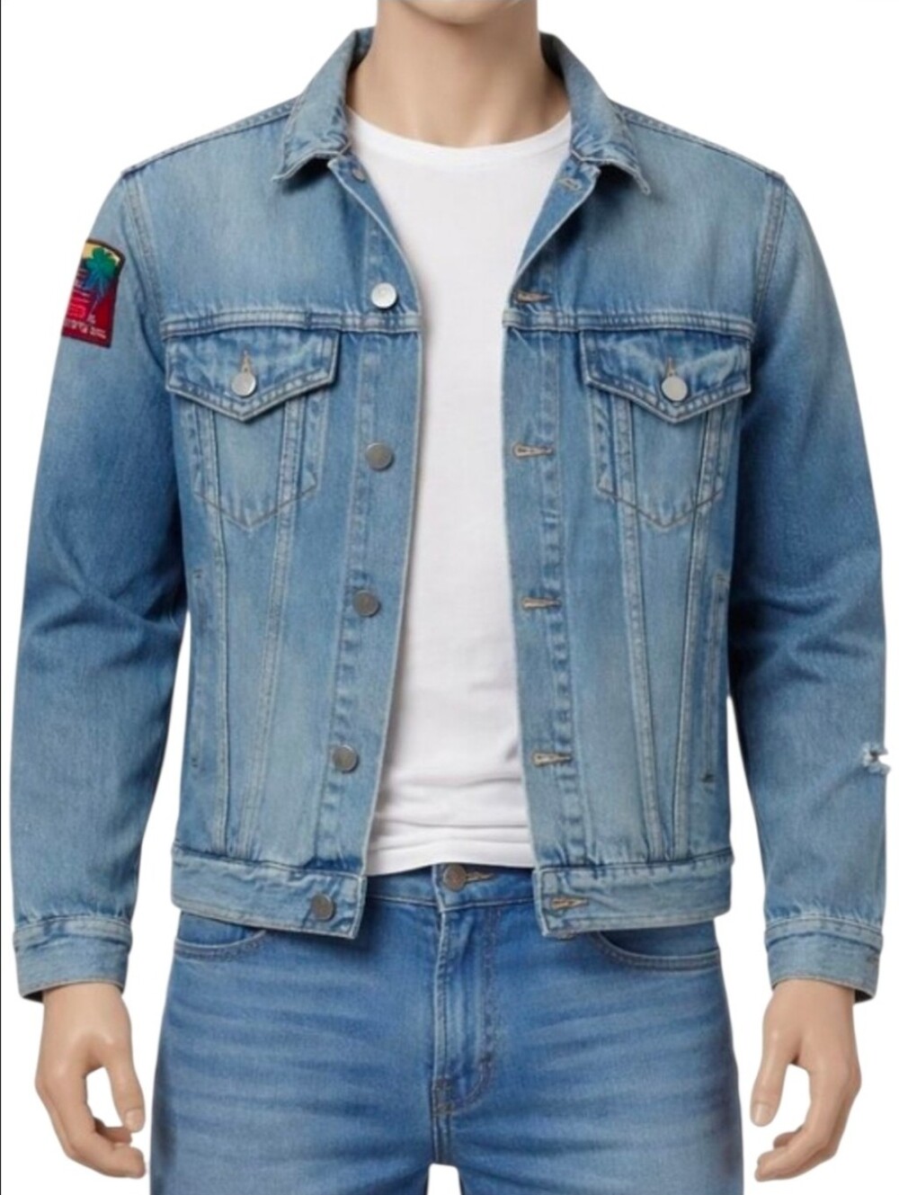 SAINT LAURENT | Hedi Slimane 2015 Life Time Palm Tree Denim Jacket L